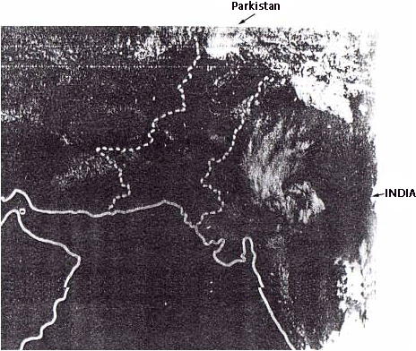 NOAA-6 satellite visible image showing monsoon depression over north-western India, 0144 GMT, 30 May 1986.