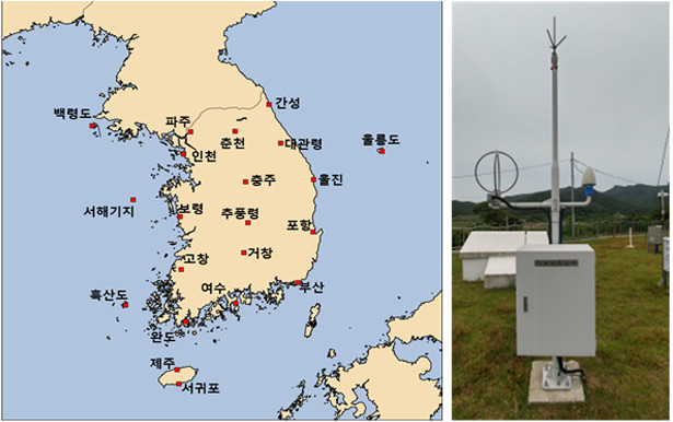 낙뢰관측망 구성도 이미지