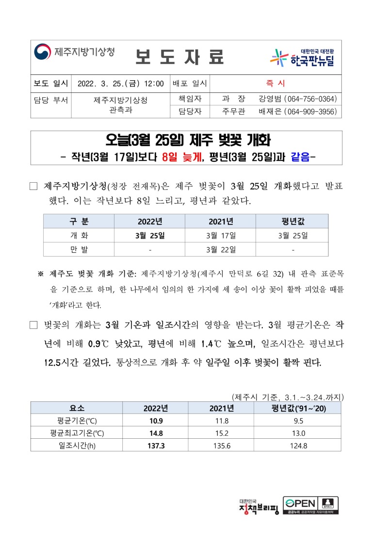 [보도자료]2022년 제주도 벚꽃 개화_1.jpg