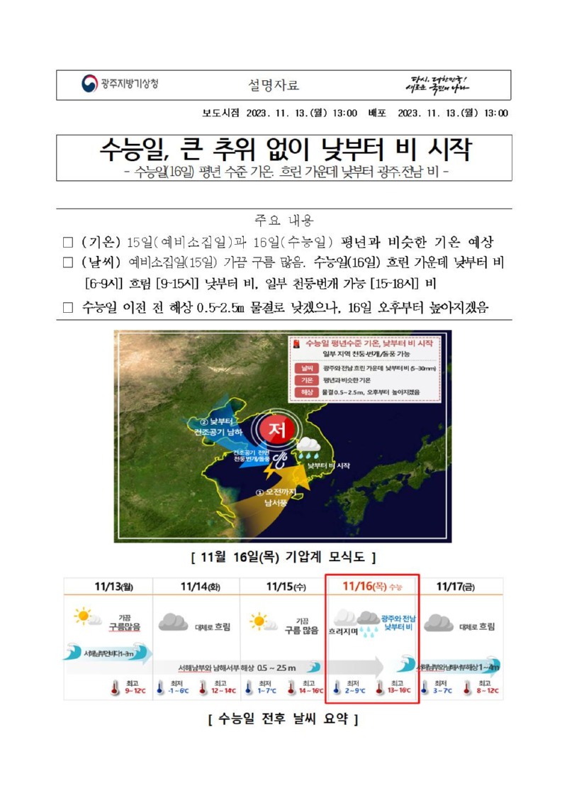20231113_설명자료_수능일 기상전망_광주청001.jpg