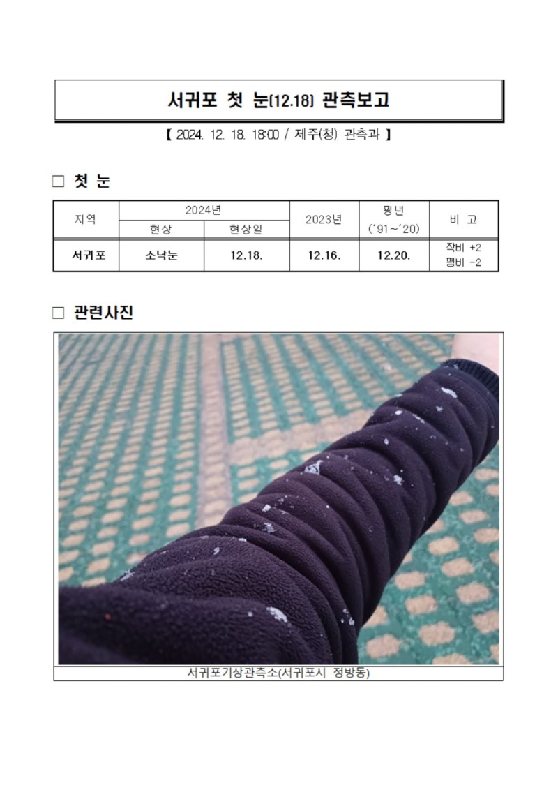 서귀포 첫 눈 캡처.JPG