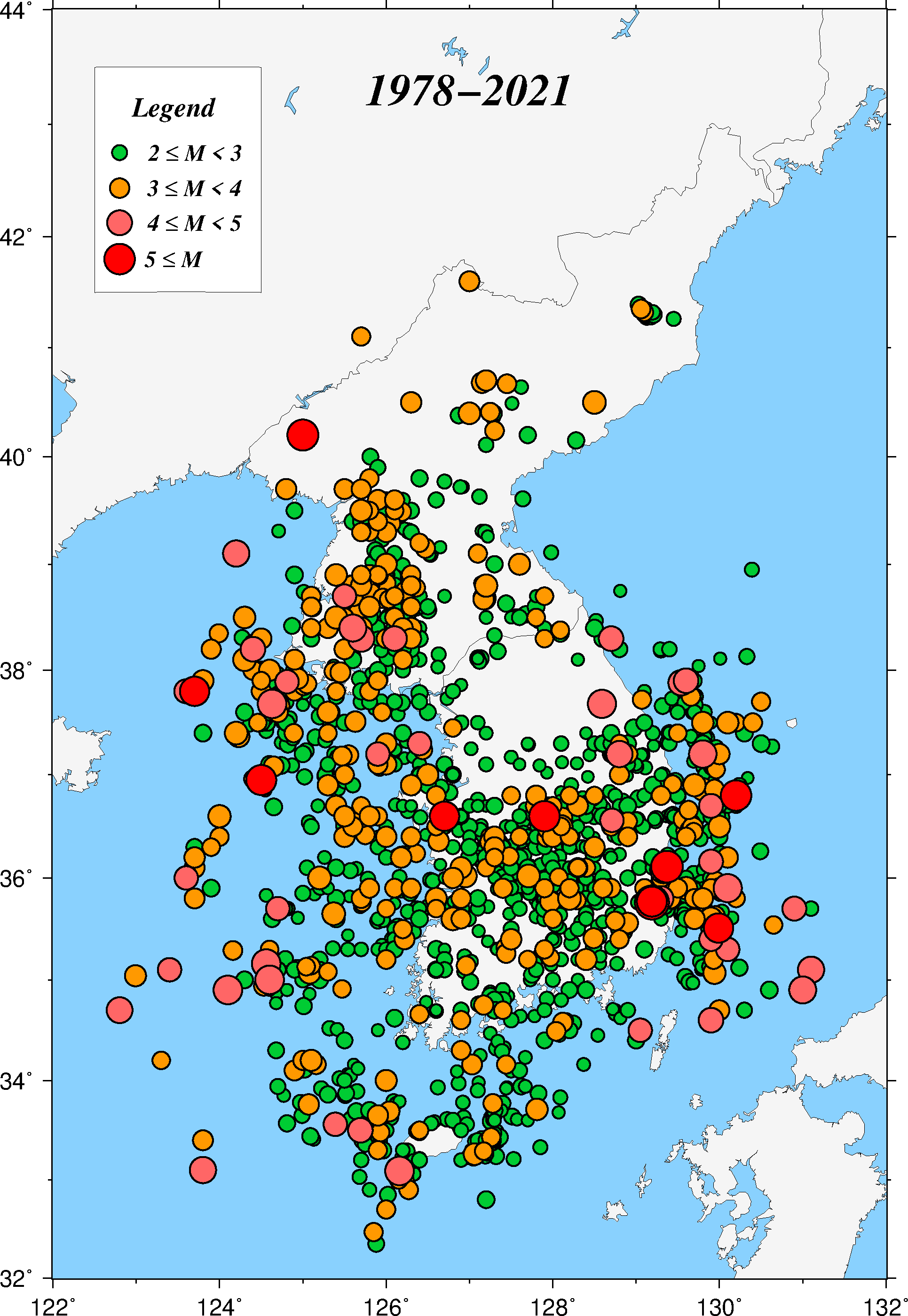 Earthquake Treands in and around of Korean Peninsula