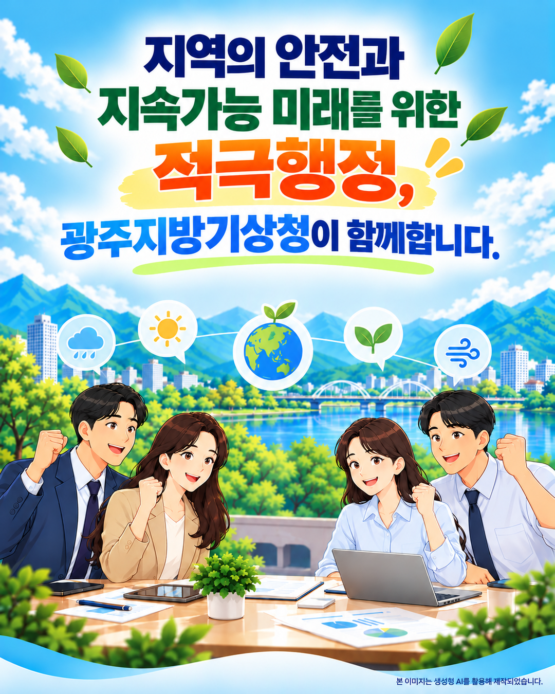 지역의 안전과 지속가능한 미래를 위한 적극행정, 광주지방기상청이 함께합니다.