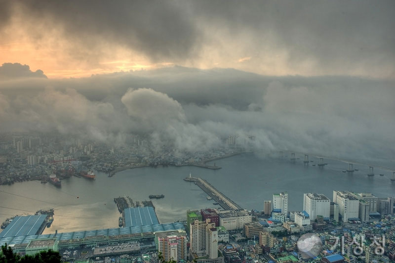 기상청 해무 낀 부산항