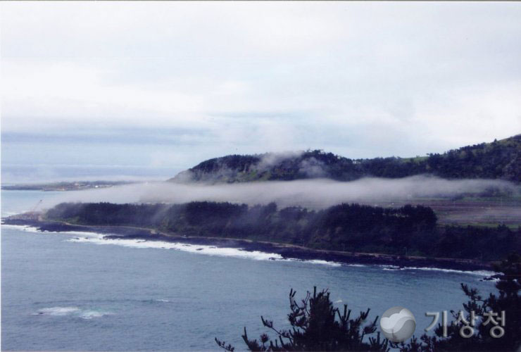 기상청 당산봉을 휘감은 해무