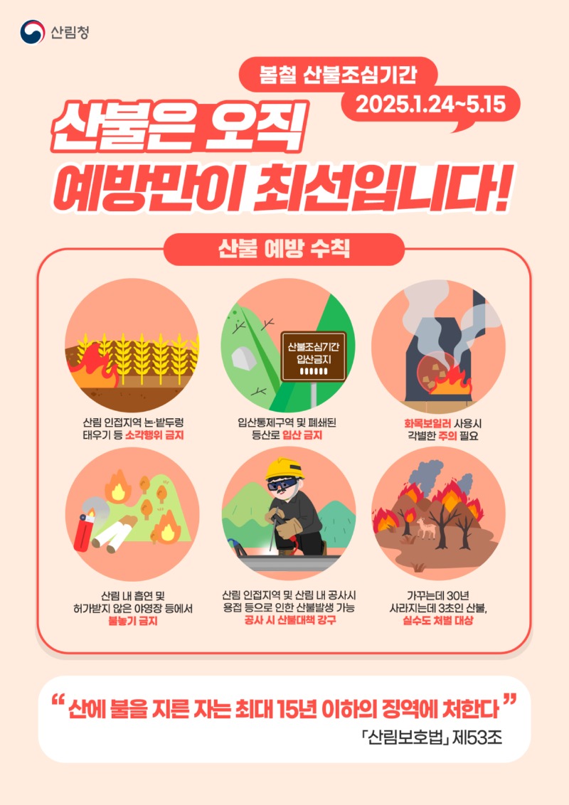 산불 예방 수칙 이미지