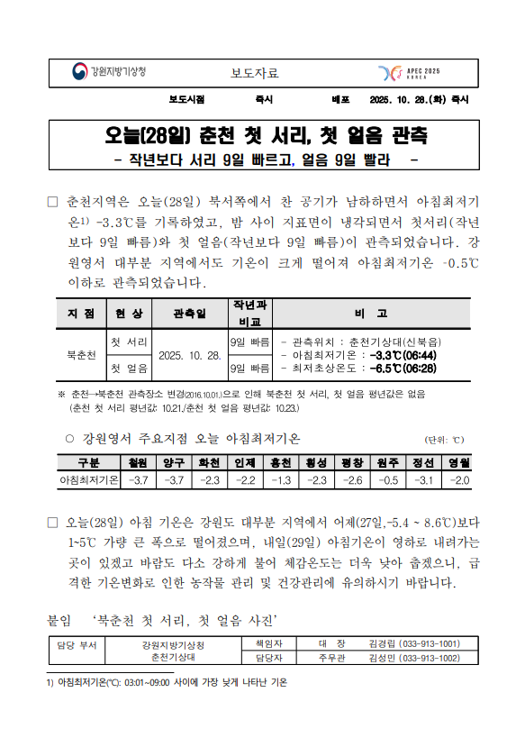[보도자료] 2025년 춘천 첫 서리 첫 얼음 관측.png