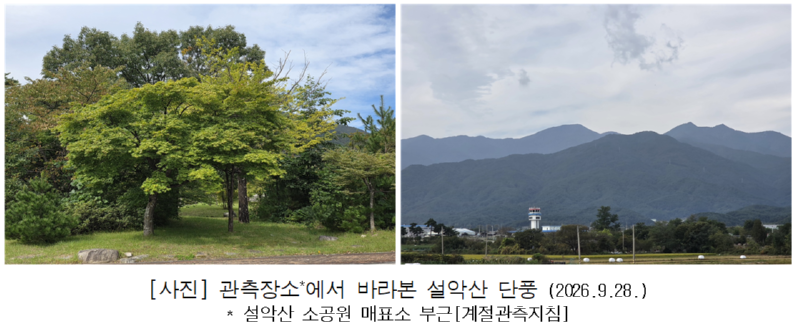 관측장소에서 바라본 설악산 단풍