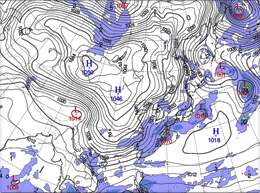 Land forecast weather map 
